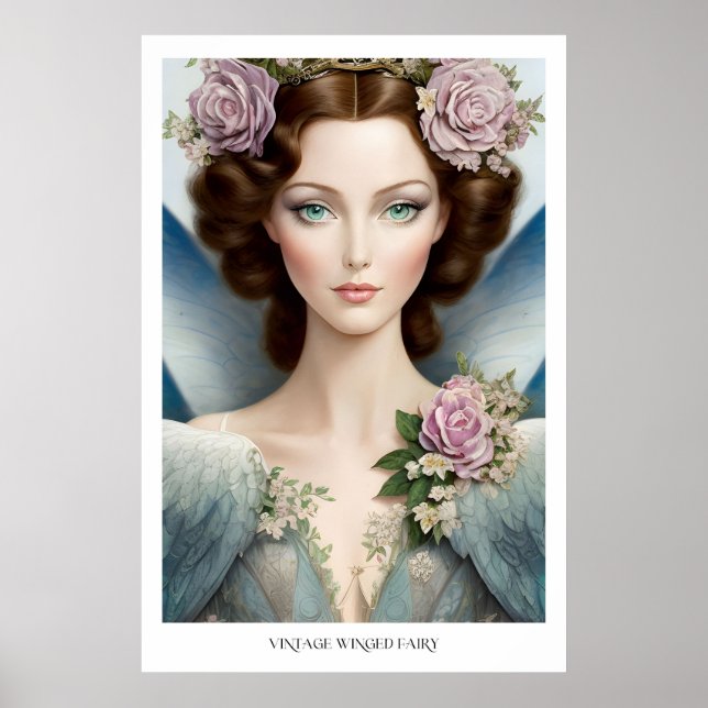Vintage Inspired Winged Fairy Poster (Framsidan)