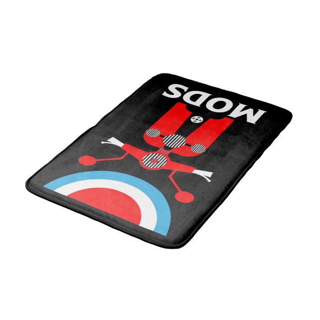 Vintage inspirerad av brittiska Mod och raketer Badrumsmatta (Vinklad)