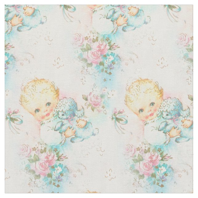 Vintage inspirerad baby med Lambtyg Tyg (Närbild)