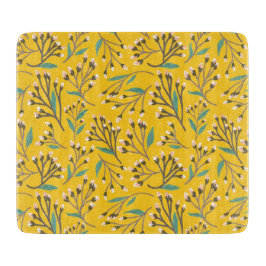 Vintage-inspirerad blå färg botaniskt mönster skär