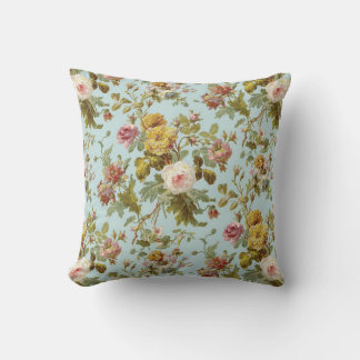 Vintage inspirerad blommönster med rosor kudde