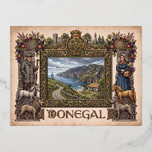 Vintage-inspirerad Donegal, Irland Premium vykort