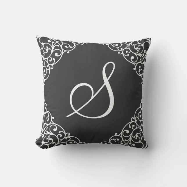 Vintage inspirerad elegant beställnings- kudde (Framsida)