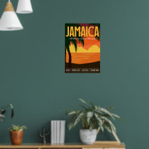 Vintage Inspirerad Jamaica Resa Affisch