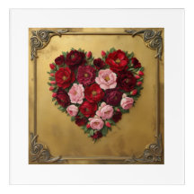 Vintage inspirerad Peonies & Cosmos Heart of Flowe