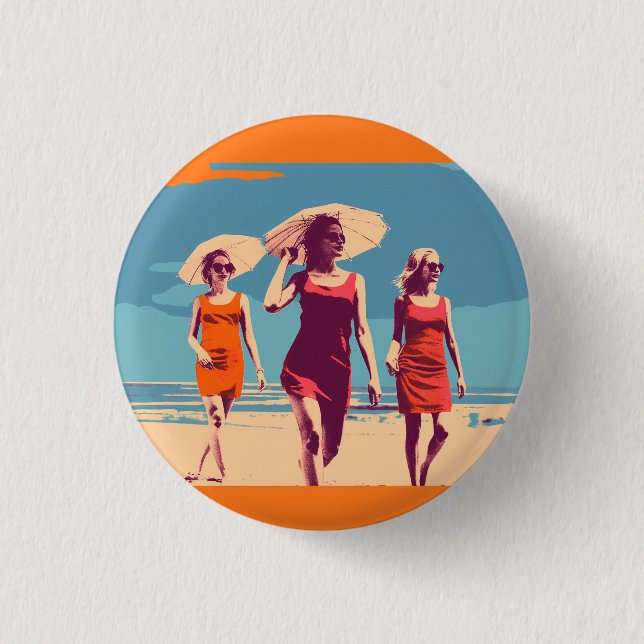 Vintage inspirerad, retro märke, nål, knapp (Framsida)