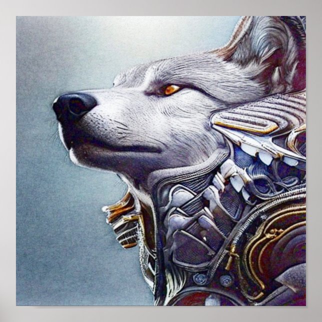 Vintage-inspirerad Varg Head Art - Nostalgic Poster (Framsidan)