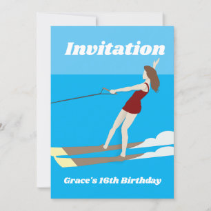 Vintage-inspirerad Vattenskidor Inbjudningar
