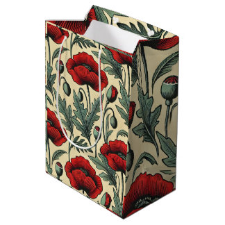Vintage-inspirerade rödpoppies Mönster