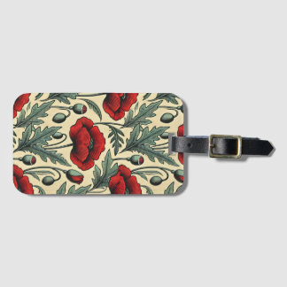 Vintage-inspirerade rödpoppies Mönster Bagagebricka