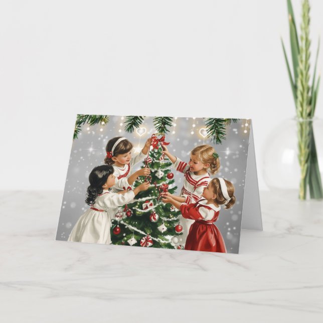 Vintage-inspirerat julkort kort (Framsida)