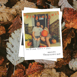 Vintage Instant Foto - Falska bladslingor i folie Julkort