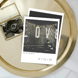 Vintage Instant Foto Save The Date-kort Julkort