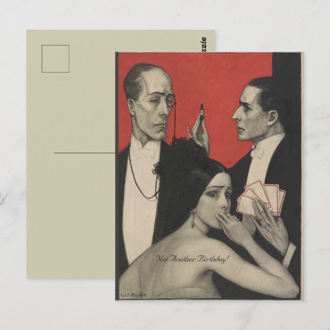 Vintage Inte En Till Födelsedag Konst Människor Vykort (Fram/baksida)