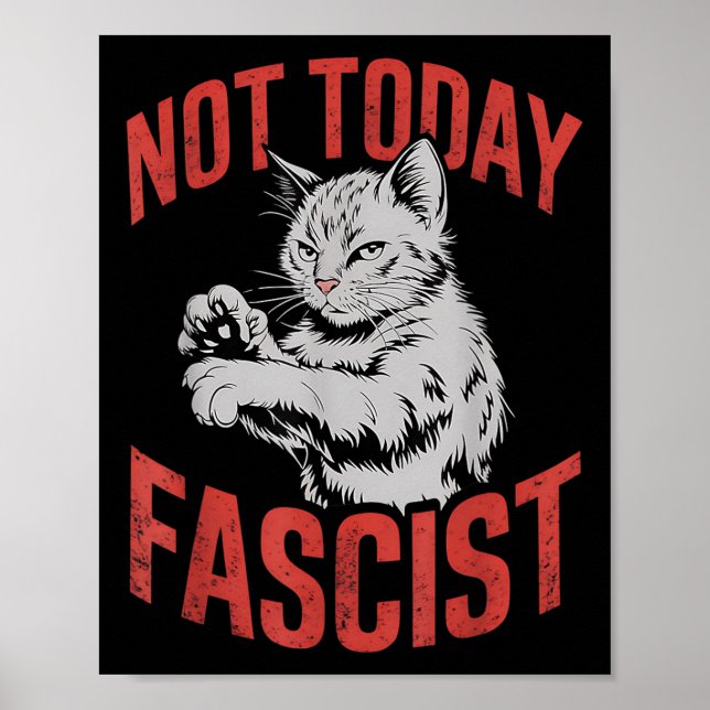 Vintage inte idag, fascistiskt ynligt kattkort poster (Framsidan)