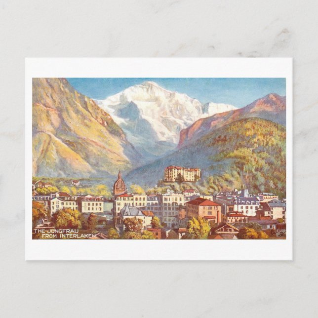 Vintage Interlaken, Switzerland, Vykort (Framsida)