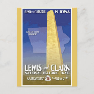 Vintage Iowa Monument National Trail Travel Vykort