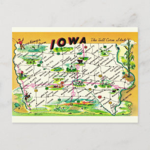 Vintage Iowa vycard Karta Vykort