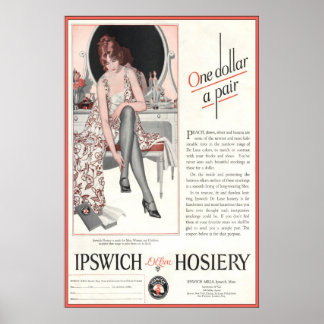 Vintage Ipswich Hosiery Ad från 1924 Poster