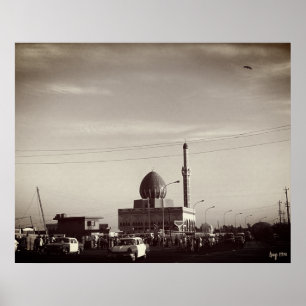 Vintage Irak Bagdad Buniya-moskén Poster
