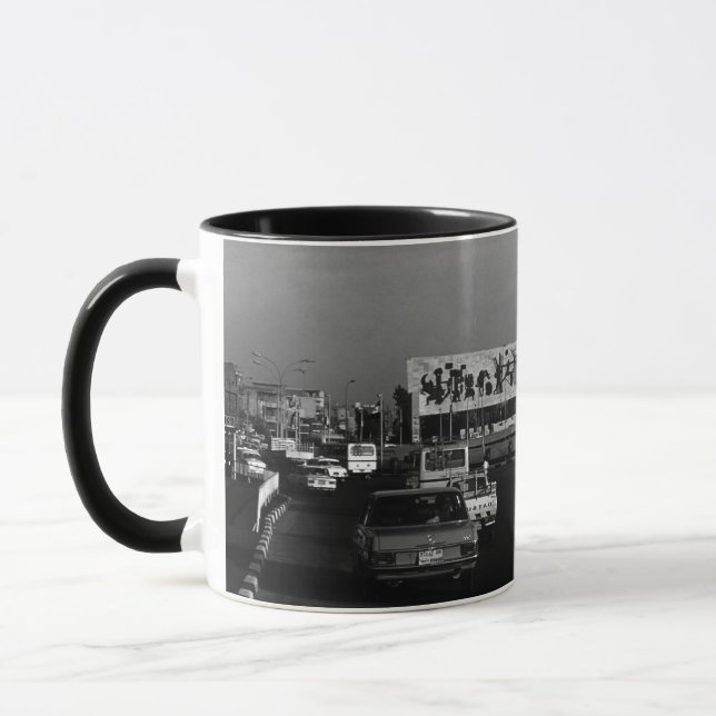 Vintage Irak Bagdad tahrir Square 1970 Underlägg Mugg (Vänster)