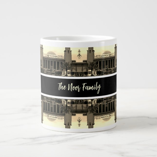 Vintage Irak Bagdads centrala järnvägsstation 1970 Jumbo Mugg (Framsidan)