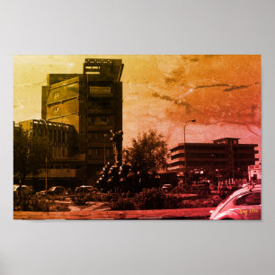 Vintage Irak baghdad fontän Poster