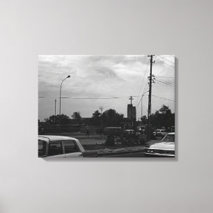 Vintage Irak Baghdad street taxi Canvastryck