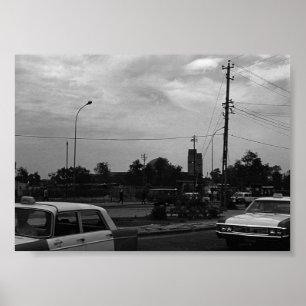 Vintage Irak Baghdad street taxi Poster