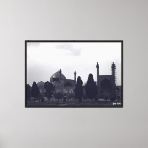 Vintage Iran Isfahan shah moske trädgårdar Canvastryck