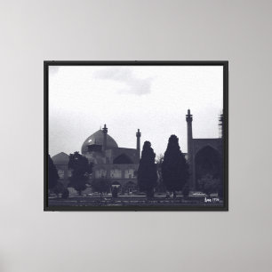 Vintage Iran Isfahan shah moske trädgårdar Canvastryck