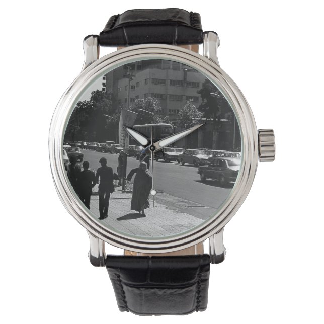 Vintage Iran Teheran City Street and people Armbandsur (Framsida)