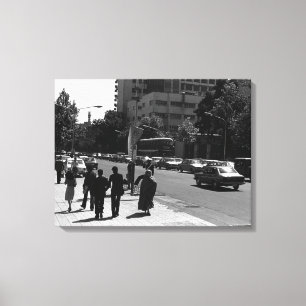 Vintage Iran Teheran City Street and people Canvastryck