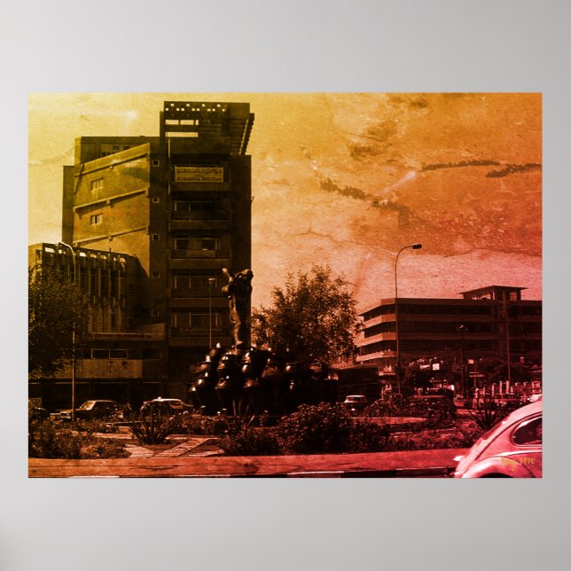 Vintage Iraq baghdad fountain Poster (Framsidan)