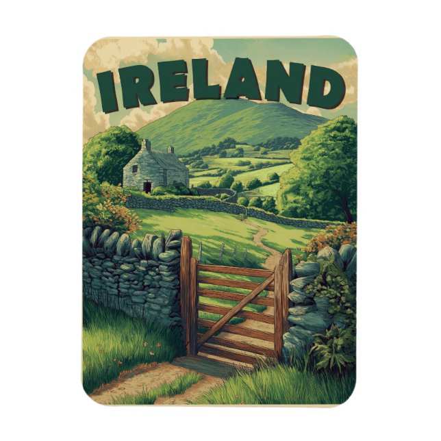 Vintage Ireland Countryside Magnet (Vertikal)