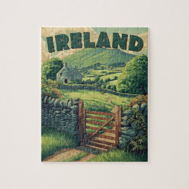 Vintage Ireland Countryside Pussel (Vertikal)