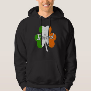 Vintage Ireland Flagga Irish Flagga Grönt St Patri Hoodie