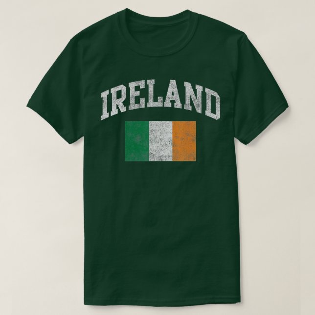 Vintage Ireland Irish Flagga Grönt St. T Shirt (Design framsida)