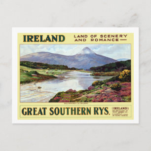 Vintage Ireland Land of Scenery and Romantik Trave Vykort