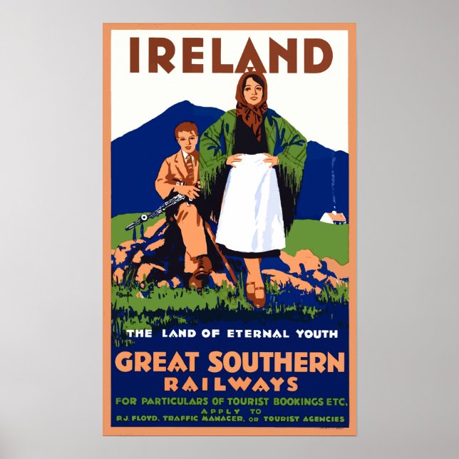 Vintage Ireland Travel Poster (Framsidan)