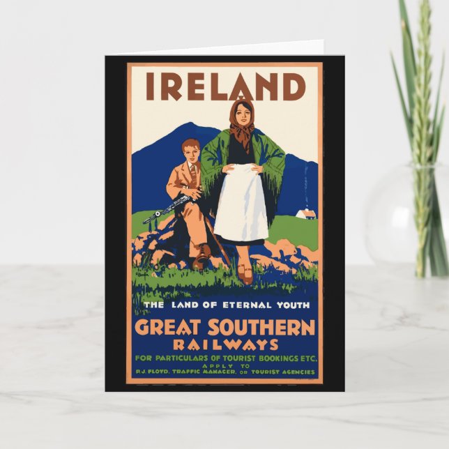 Vintage Ireland Travel Poster, kort (Framsida)