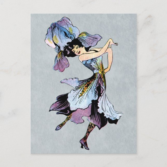 vintage iris-blommor vykort (Framsida)
