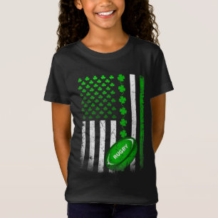 Vintage Irish American Flagga Rugby T Shirt