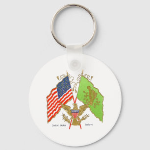 Vintage Irish American Flaggor Nyckelring
