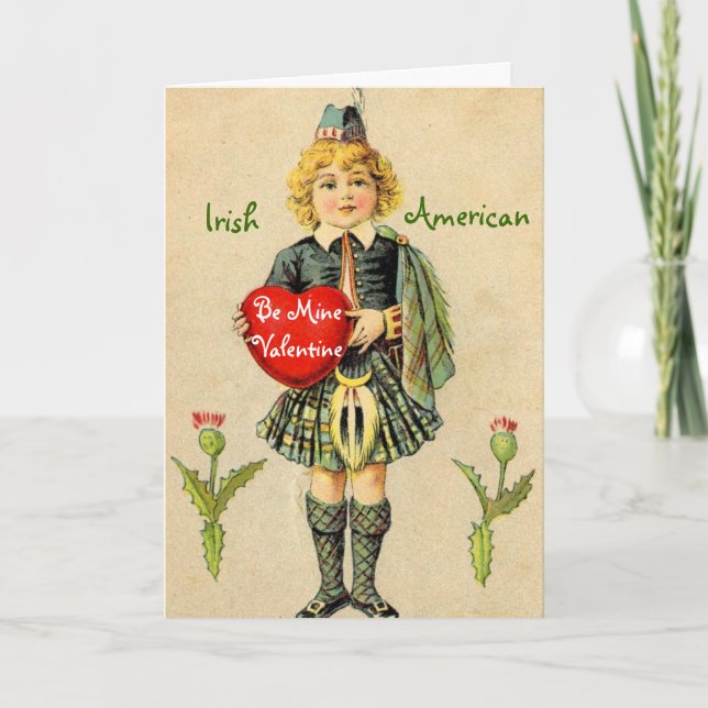 Vintage Irish American Valentine Day Card Helgkort (Framsida)