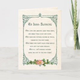 Vintage Irish Blating w/Shamrocks & Rustic Ram Helgkort