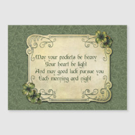 Vintage Irish Blessing and Shamrocks