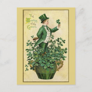 Vintage Irish Boy St. Patrick's Day Helg Vykort