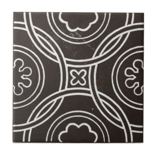 Vintage Irish Ceramic Art Design Black Kakelplatta
