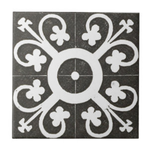 Vintage Irish Ceramic Art Design Black Kakelplatta
